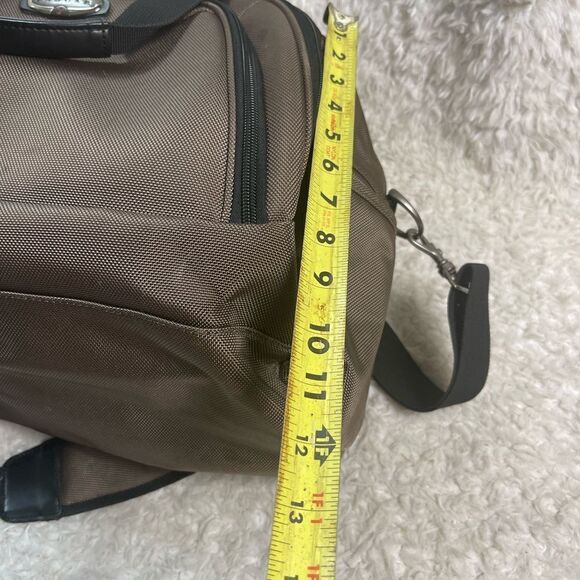 Jaguar Heavy duty Brown & Black fabric Medium duffle bag silver tone hardwares - Picture 9 of 14